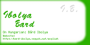 ibolya bard business card